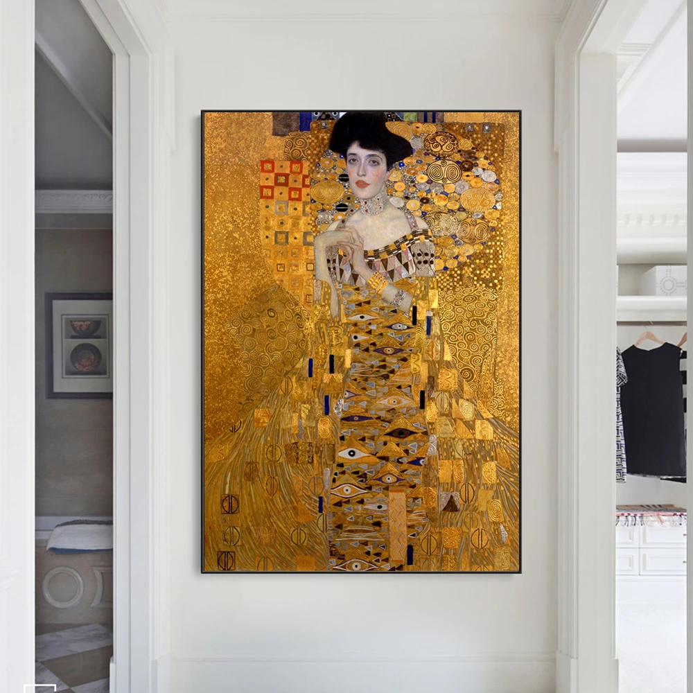 Ritratto di Adele Bloch di Gustav Klimt dipinti ad olio stampa su tela  poster e stampe quadri famosi immagini per pareti Cuadros - AliExpress