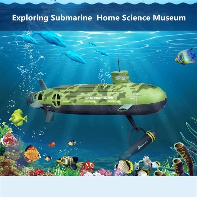 Automatic Cooling Waterproof Design RC Submarine 6CH Tripple Motor Low Voltage Protection Underwater Electric Remote Control Toy 2