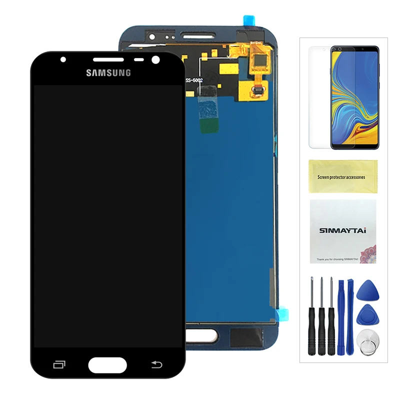 Регулировка яркости J3110 ЖК-дисплей сенсорный экран для samsung Galaxy J3P J3110 J3 pro J3119 с закаленным стеклом Протестировано - Цвет: Adjustable Black