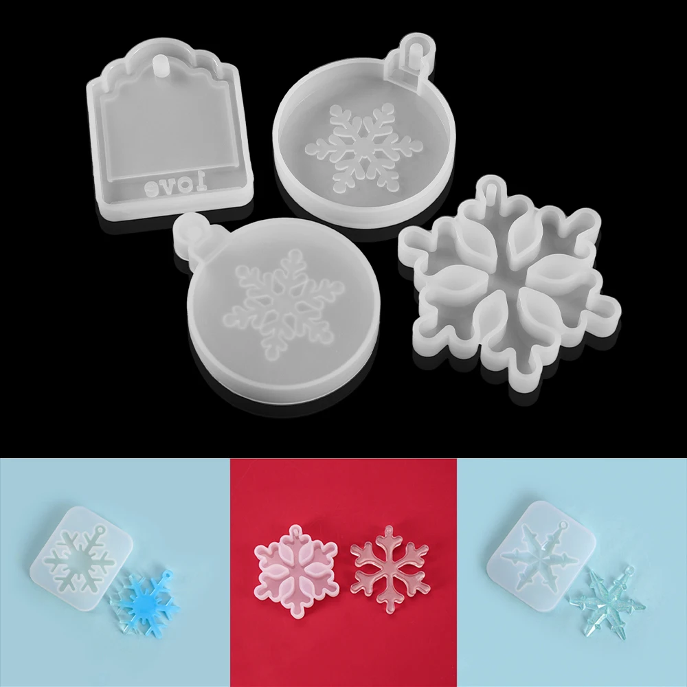 1Pcs Snowflake Resin Molds Silicone Pendant Epoxy Resin Mould for Christmas Ornament Home Decoration DIY Jewelry Making Supplies