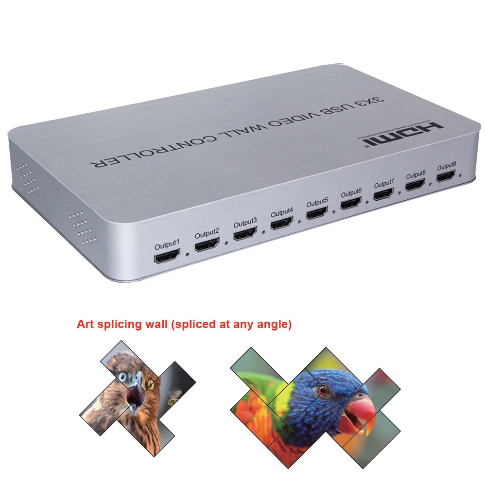 Настенный видеоконтроллер 3x3 USB HDMI 4K HD LCD ТВ видео настенный адаптер процессора 1x9