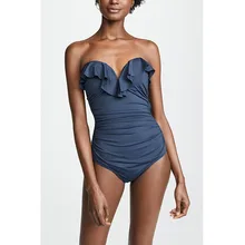 Одноцветный Синий Цельный купальник с вырезами, сексуальный женский монокини с открытой спиной и подкладкой,, пляжные купальные костюмы для девочек