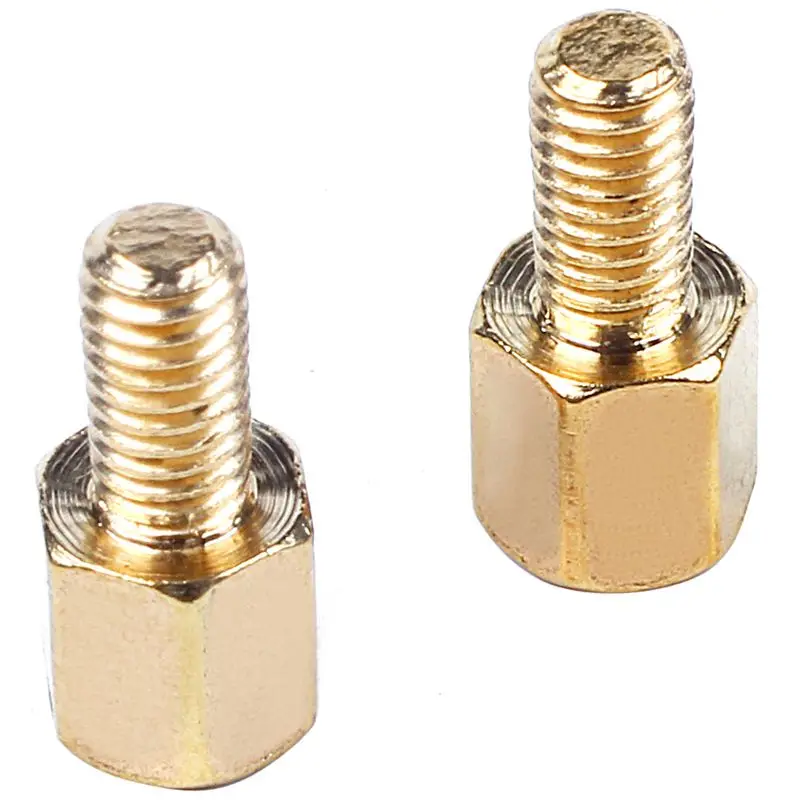 HHO-100pcs латунный шестигранный распорный винт мама-папа 5 мм+ 6 мм M3 3 мм