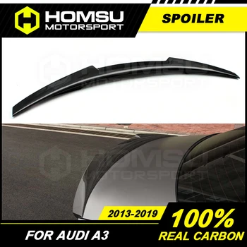 

M4 Style Carbon spoiler for AUDI A3 Sedan rear boot duck spoiler carbon fiber rear wings car Styling 2014-2019
