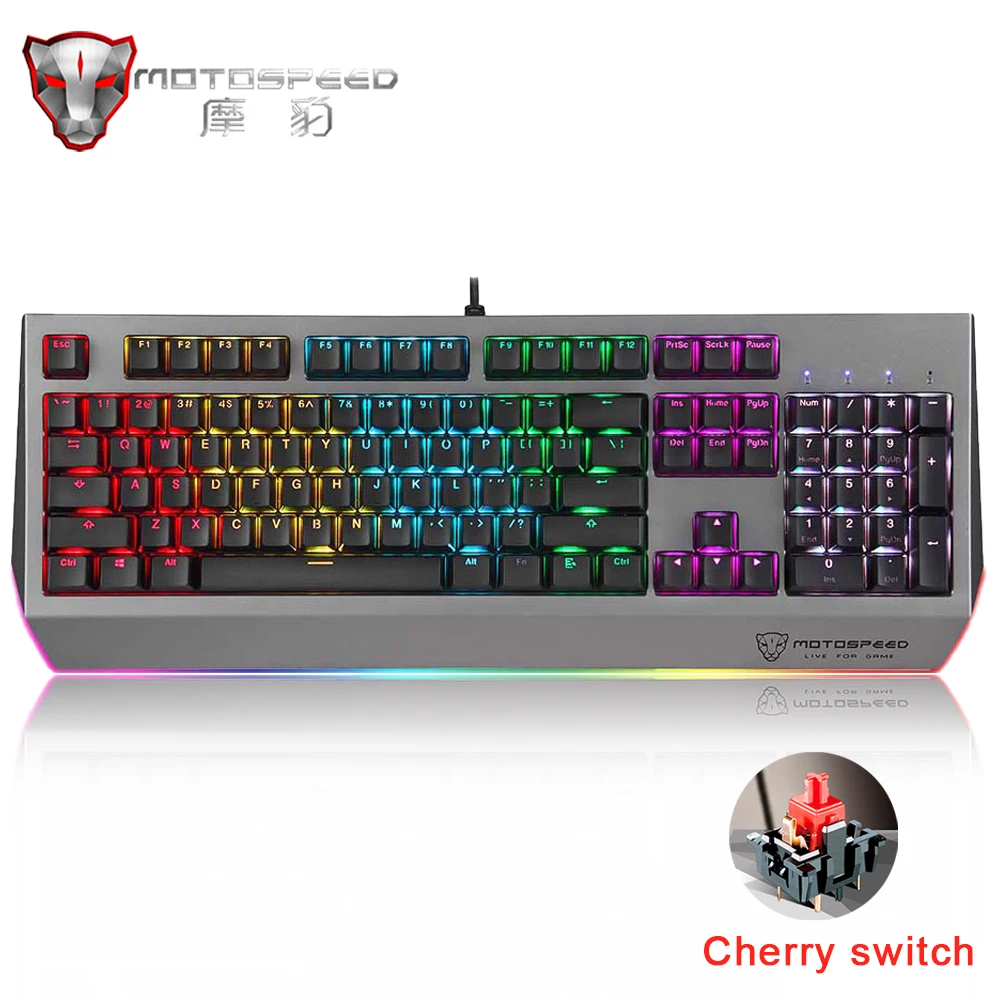 

CK99 RGB backlight Gaming Mechanical Keyboard cherry Red Blue Switch Anti-ghost 104 Keys Creative New Battleship Design
