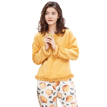 

2020 autumn and winter new pajamas women sweet and cute Korean student home service suit