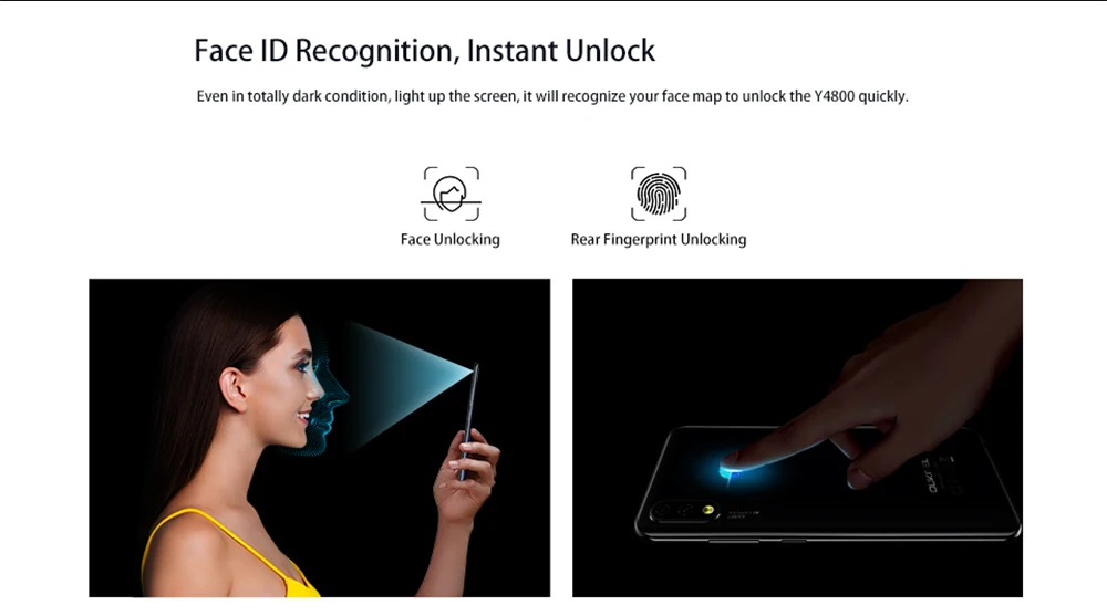OUKITEL Y4800 Android 9,0 Pie, 6 ГБ, 128 ГБ, 6,3 дюйма, FHD+ капля воды, 4G, смартфон, распознавание лица, отпечаток пальца, 4000 мАч, быстрая зарядка, мобильный телефон
