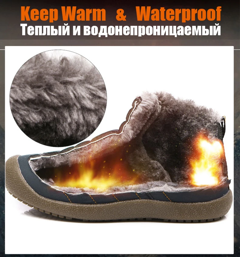 Damyuan Fashion Winter Snow Men's Sneakers Outdoor Warm and Comfortable Windproof Waterproof Non-slip Casual Running Shoes