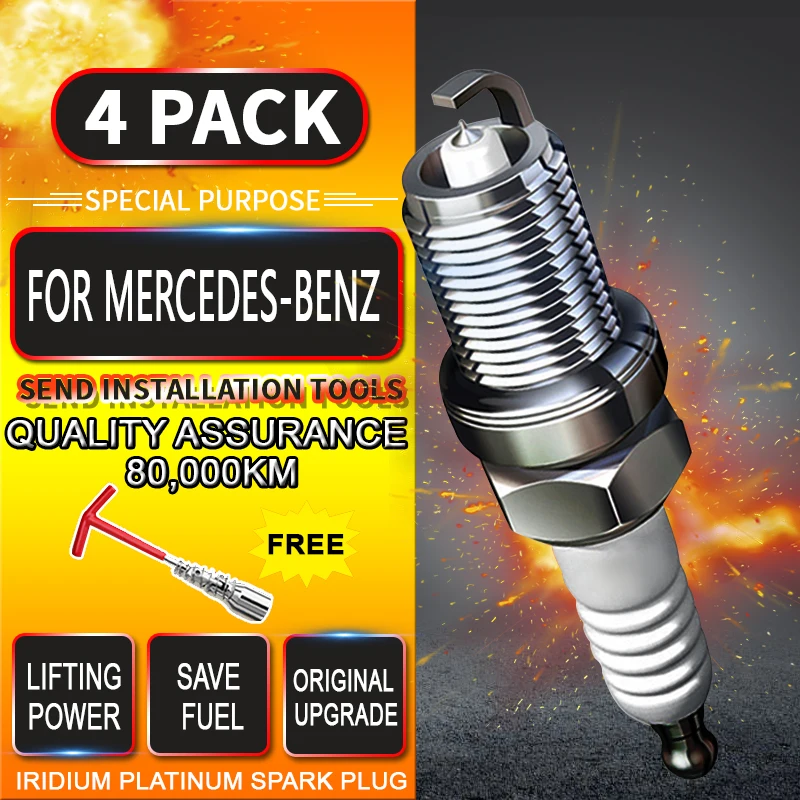 4pcs Spark Plug Glow Plugs Iraurita Platinum for Mercedes Benz CLK (A209)(C209) 200K CLK 280 350