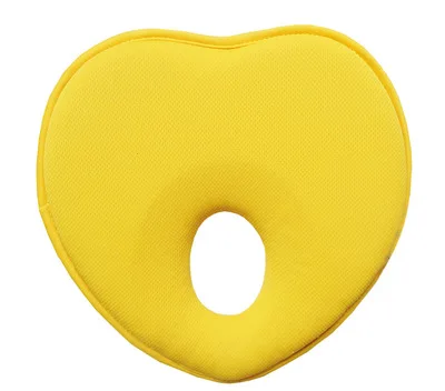 Yellow Защитная детская подушка, детская форма, позиционер для сна, анти-рулонная Подушка, плоская подушка для головы, защита для новорожденных, детское постельное белье - Цвет: Yellow