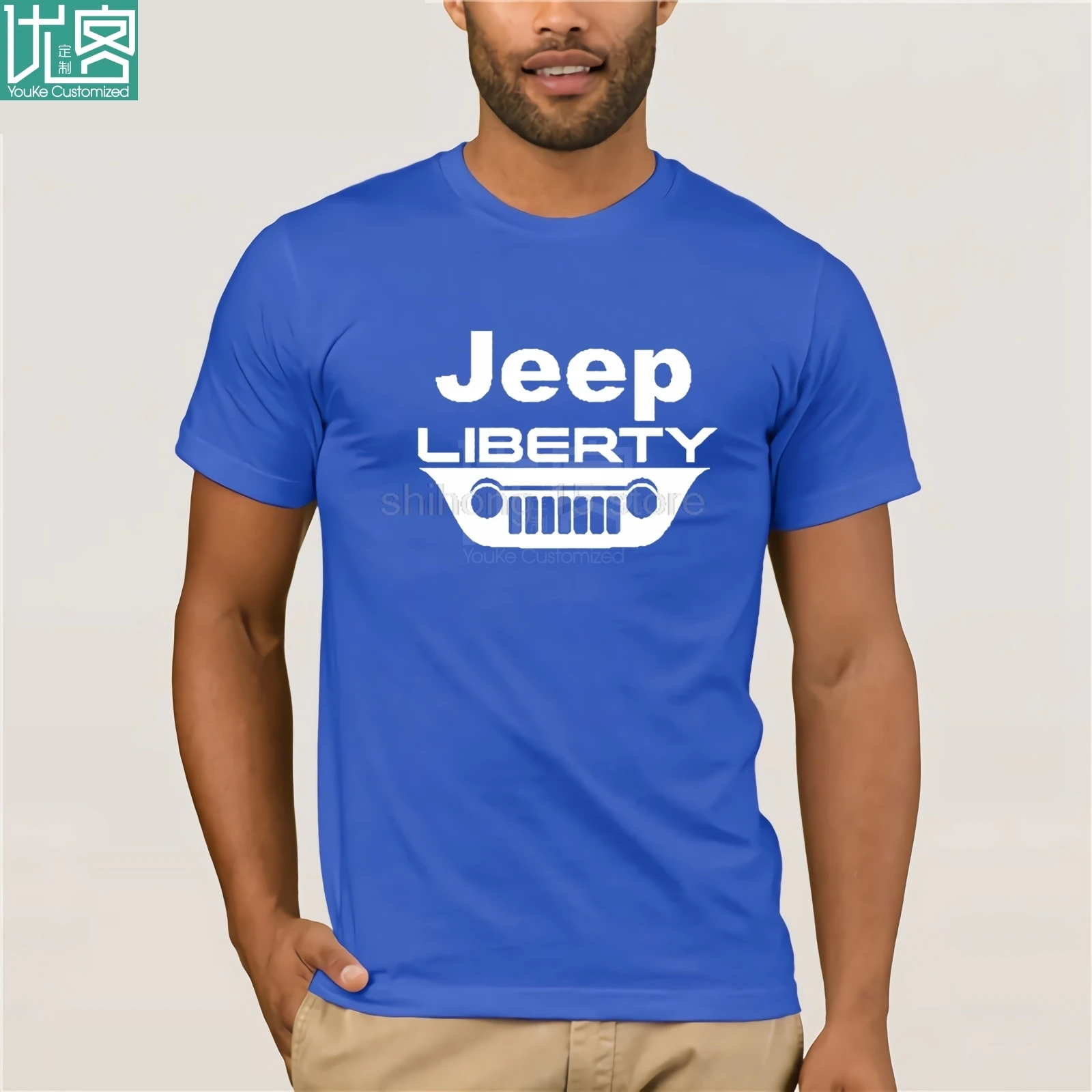 Хлопковая мужская одежда с короткими рукавами Jeep KJ KK Grill Light внедорожный 4x4 футболка футболки мужская футболка с длинными рукавами хлопковые топы Футболка