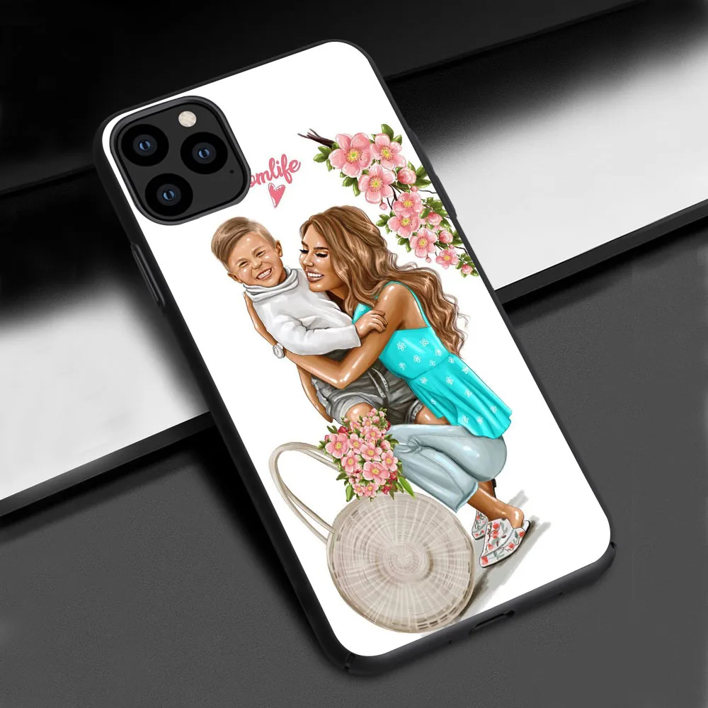 Девочка ребенок женщины мама чехол для телефона для Apple iPhone 11 Pro Max черный мягкий силиконовый чехол для телефона для iPhone 11 Pro прозрачный смартфон - Цвет: 04