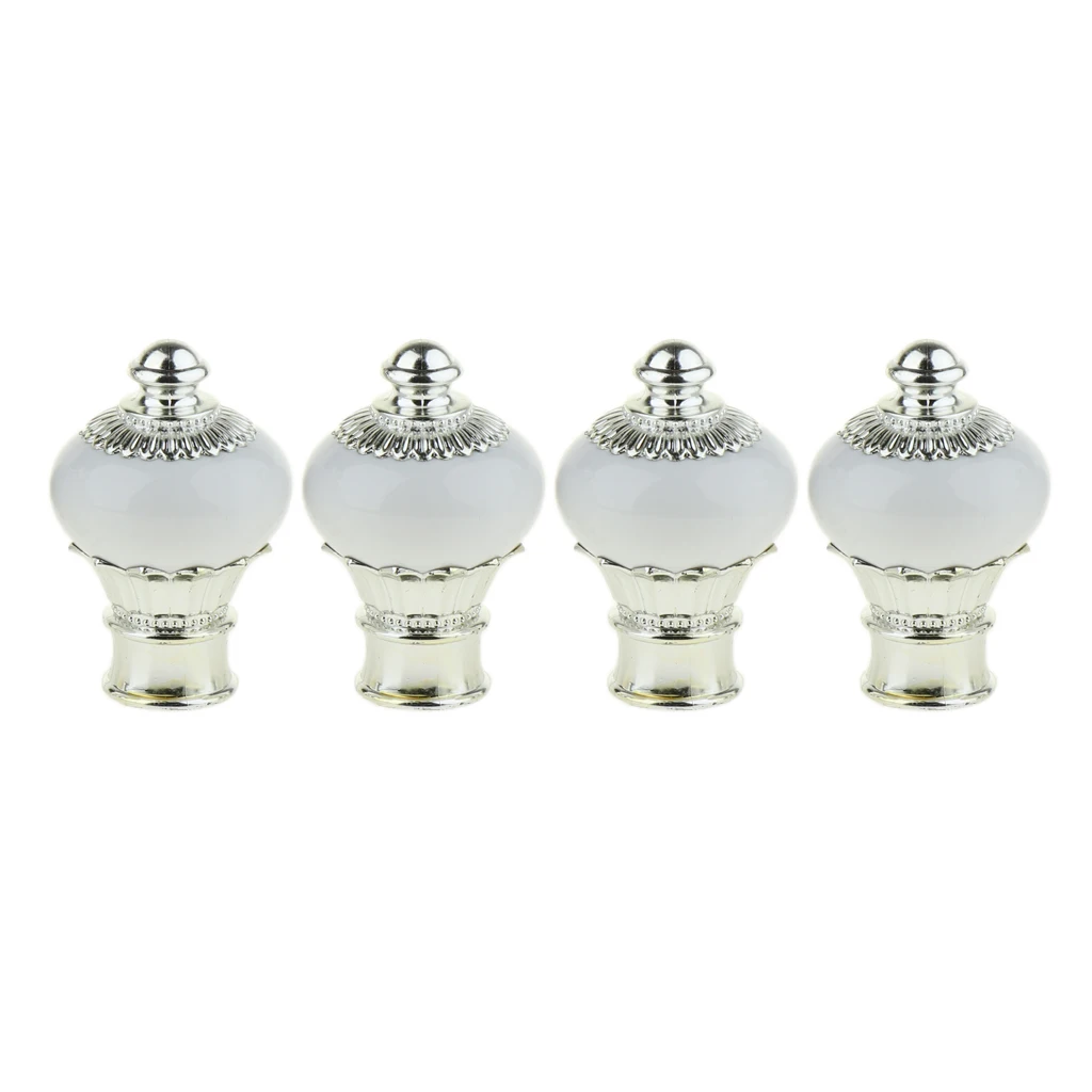 4Pcs Pack Curtain Pole Ends Decorative Curtain Rod Finals Window Drapery Curtain Rod End Caps Dia. 28mm