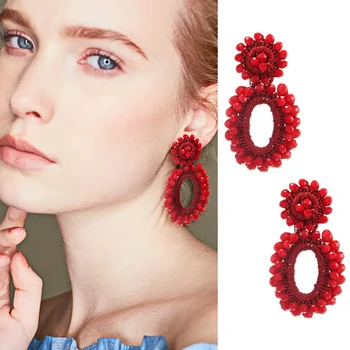 

Match-Right Women Vintage Ethnic Boho Beaded Earrings Long Big Bohemia Beads Dangle Drop Earring Female Jewelry AccessoriesSP994