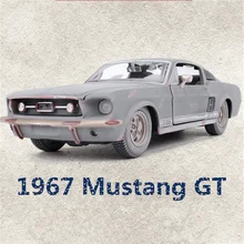 

1:24 Scale DiecastSimulation Racing Car 1967 Mustang GT Fastback Make Old Version Muscle Car Model Toy Vehicle Collection