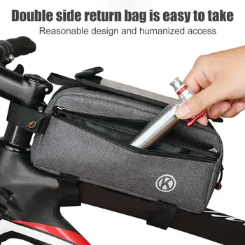 

Waterproof Bicycle Front Frame Touch Screen Phone Bag with Reflective Strips Top Tube Bag Strips Bike Accessories