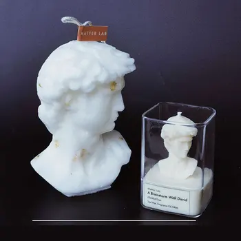 

Two sizes Giuliano Medici plaster sculpture candle mould David shape Scent candle wax mold Gypsum crafts silicone mold