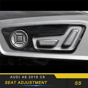 

For Audi A6 C8 2019 Car Styling Seat Adjust Memory Button Switch Panel Cover Trim Frame Sticker Interior Accessories