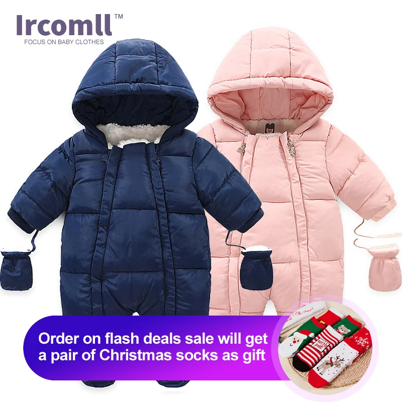 Ircomll теплый детский комбинезон хлопковые пуховые комбинезоны с капюшоном внутри