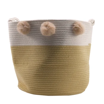 

Braided Laundry Basket Nordic Cotton Children Toy Dirty Clothes Barrel Storage Organizer Home Kindergarten Kids Baby Room Decor