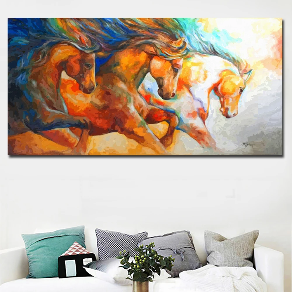 Horse painting abstract art wall Canvas print Home Decor quality choose  size