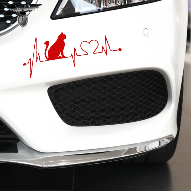 

Docile Pet Animal Sits Cat with Electrogram Car Stickers for Motorhome Wall Camper Van Window Motorcycles Vinyl Decal 10 Colors