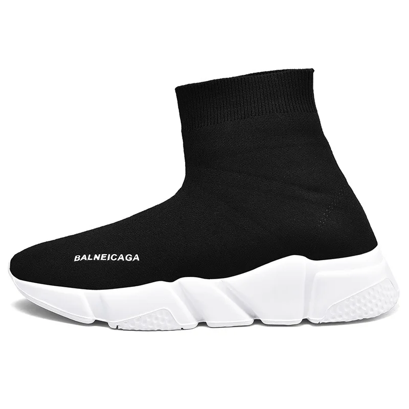 

Foreign Trade Plus-sized Autumn Hight-top Lazy Fly Netting Surface Breathable Running Shoes-Style Sleeves Socks COUPLE'S Rubber