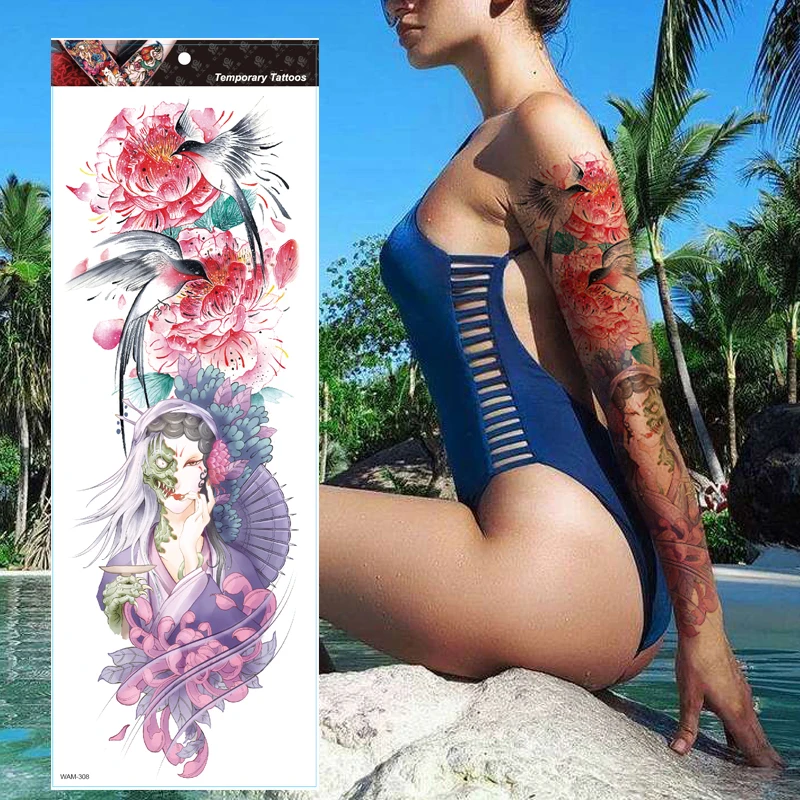 FULL SLEEVE ARM TEMPORARY TATTOO REALISTIC FOX,UNICRON, MENS, WOMENS