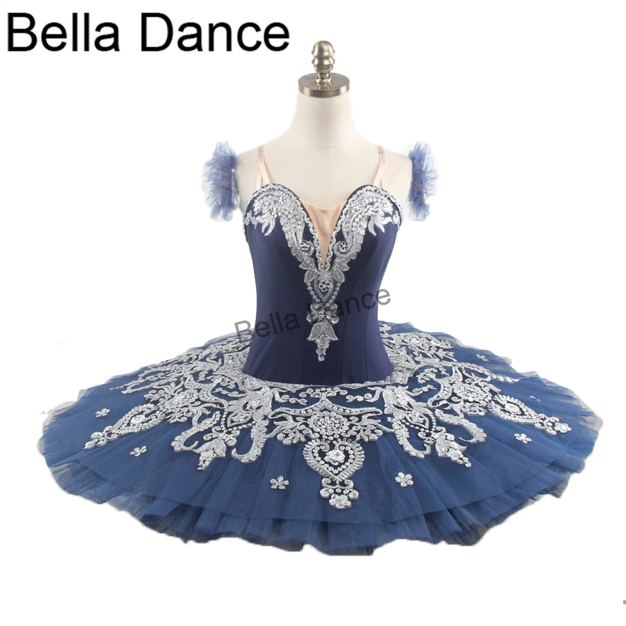 Dark Blue Girls Professional Ballet Tutu Child Doll Paquita Variation Peformance Classical Platter Stage Tutu CostumeBT9082