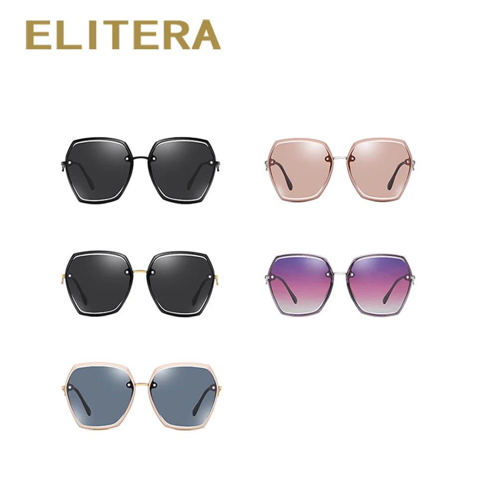 ELITERA Сплав Модные солнцезащитные очки негабаритных женщин солнцезащитные очки градиентные линзы брендовые дизайнерские очки