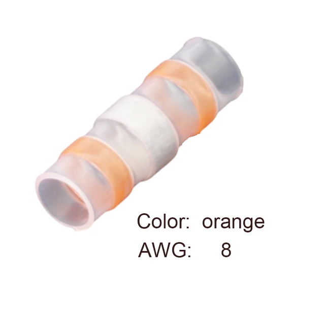 10/50PCS Thermal Shrinkage  Electrical Car Wires Connector Solder  Extrusion Terminals Block Cable Termination Wireway Clamping Orange
