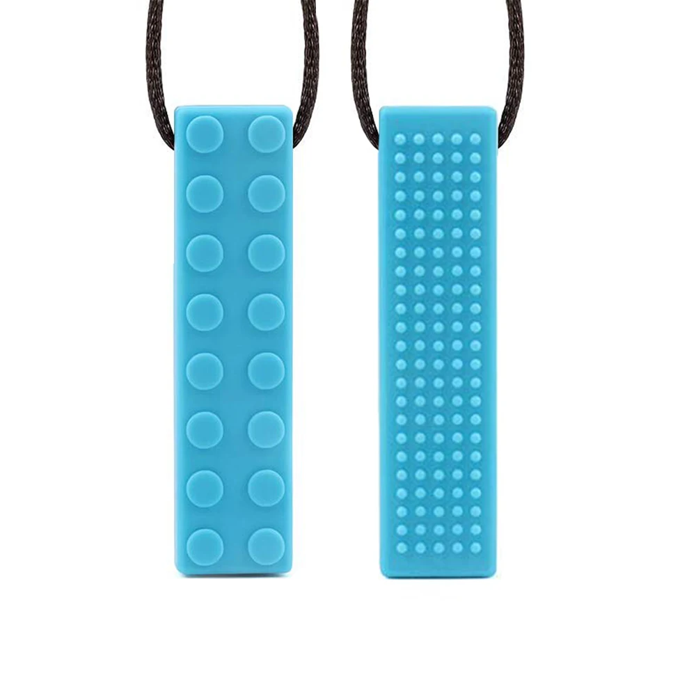 10pcs Baby teether Sensory chewable pendant necklace Kids Silicone Biting toys newborns Pencil Topper Teether childen's goods 4