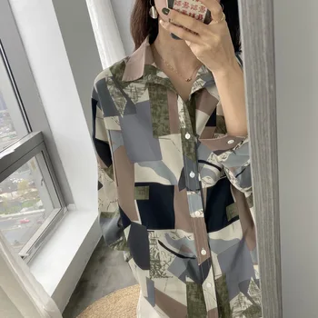 

Mooirue Spring Women Boyfriend Shirts Long Sleeve 2020 New Designer Retro Printed Shirt Long-sleeved Shirts