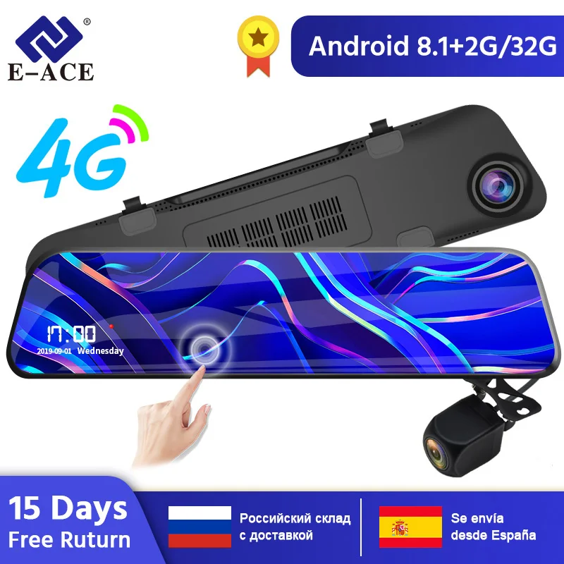 E ACE D14 Dvr Android 4G потоковое зеркало заднего вида навигация ADAS Автомобильная камера 12