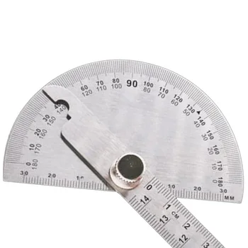 

Adjustable Multi-functional Protractor Stainless Steel Round Head Angle Ruler 1x