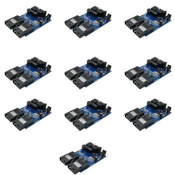 

10Pcs Gigabit Ethernet Fiber Optic Switch 2 RJ45 UTP 2 SC Fiber Gigabit Fiber Optic Converter 10/100/1000M