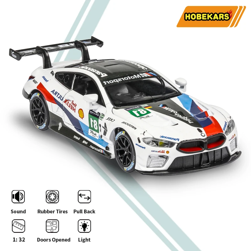 

HOBEKARS RMZ 1:32 Diecasts & Toy Vehicles Model Car Metal Alloy M8 Super Racing car Light Sound For Children Kids Boy Gifts