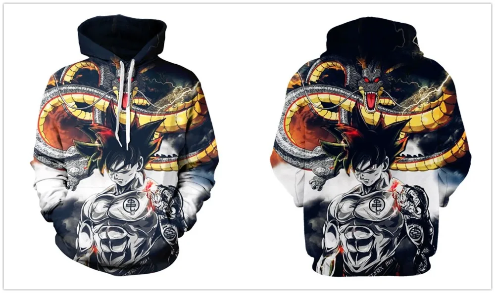 Dragon Ball Z Strong Goku 3D пуловер с капюшоном крутой мужской женский спортивный костюм уличная Толстовка Harajuku толстовки с капюшоном размера плюс