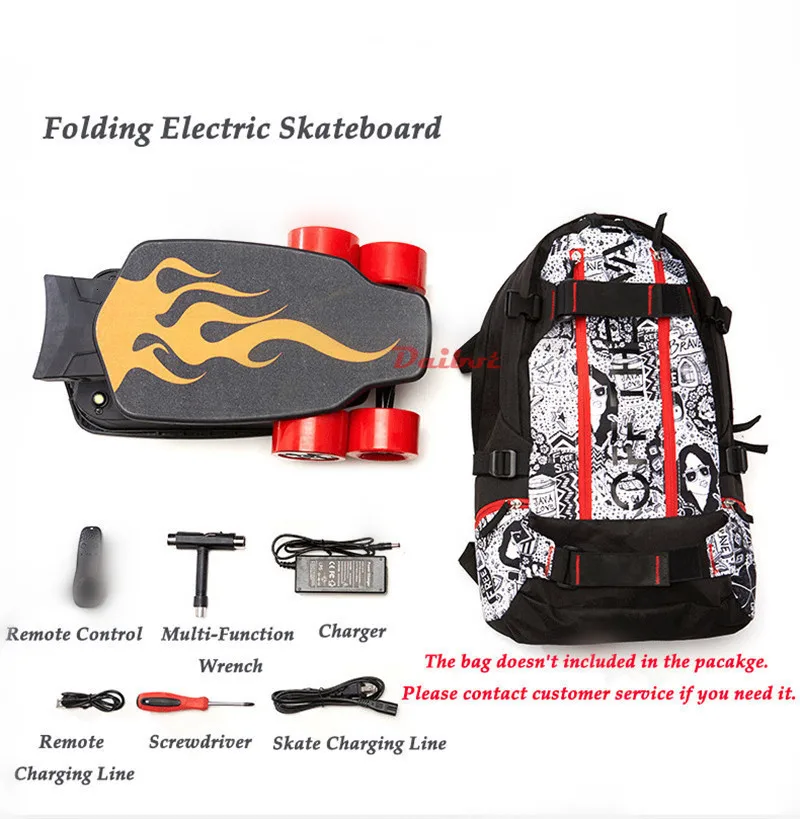 Daibot Four Wheel Electric Scooter Electric Scooters 500W 24V Foldable Electric Skateboard With Bluetooth Speaker For Adult      (21)