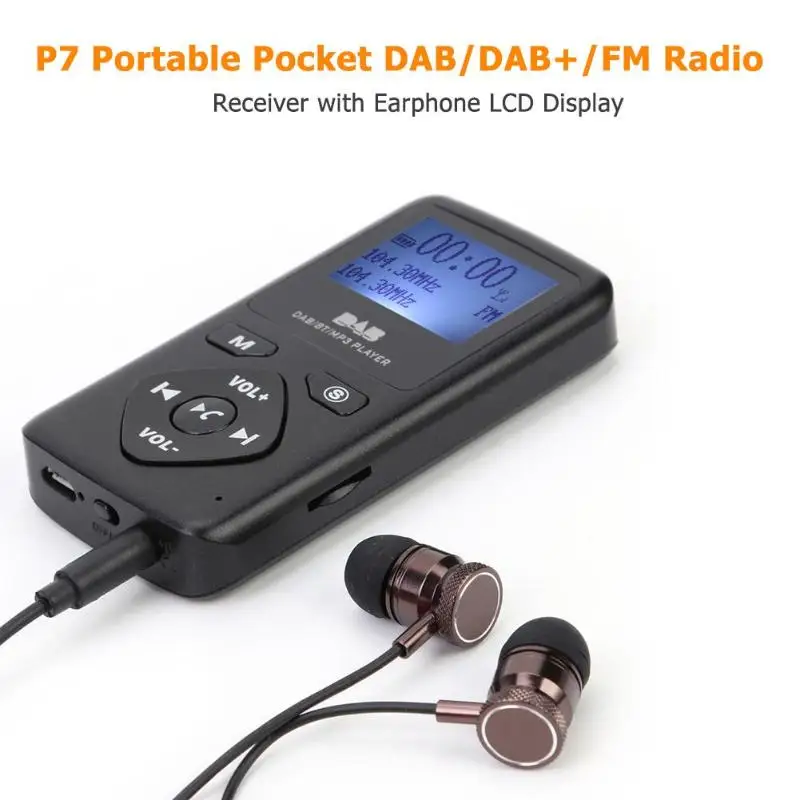 P7 мультимедийный игровой портативный карманный DAB+ fm-радиоприемник с наушниками ЖК-дисплей экран перезаряжаемый радиоприемник