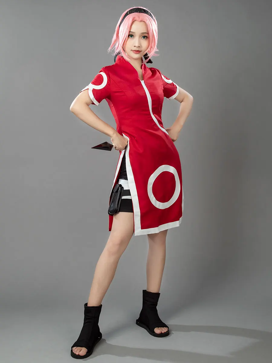 Pro Косплей Uchiha Sakura Костюм Cheongsam красное платье Qipao mp000053 |