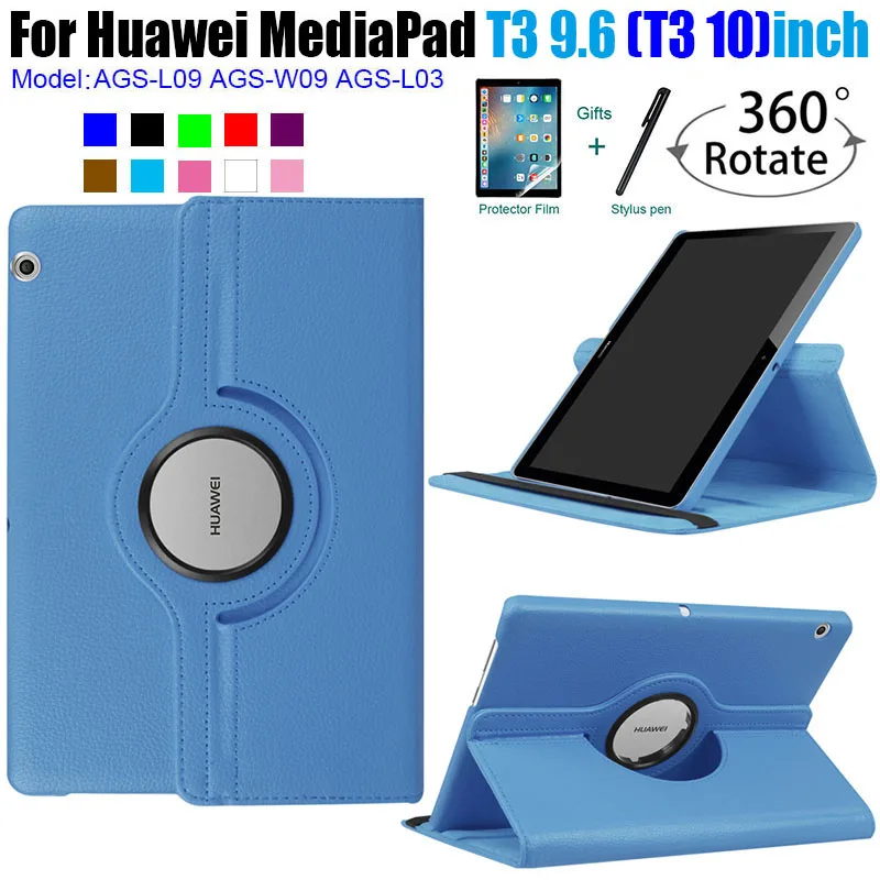 Для Huawei MediaPad T3 10 9 6 дюймов AGS L09 L03 W09 кожаный чехол 360 Вращающийся Таблетки для