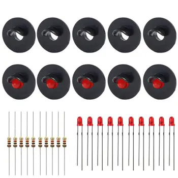 JTD16 10 sets HO scale Target Faces With Red LED for Railway Signal HO OO TT Scale 1 Aspect