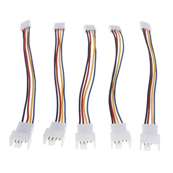

2Pcs Small 4Pin to 3Pin \ 4Pin Computer 4-pin graphics card fan PWM temperature control adapter extension cable Computer wiring