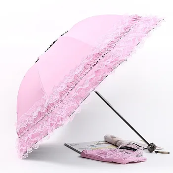 

Sunlight Umbrella Sunscreen Umbrella Beautiful Lace A Sunny Day Rain Dual-purpose Umbrella umbrella clear dance umbrellas
