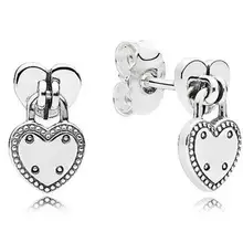 925 пробы, серебряные серьги-гвоздики в виде висячих замков для женщин, вечерние ювелирные изделия в подарок