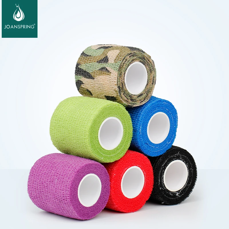 Vendaje elástico autoadhesivo desechable, cinta deportiva de envoltura colorida para mango con estiramiento de tubo de accesorios de tatuaje, 24 Uds.