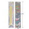100 Pcs Hologram Aluminum Foil And Transparent Zip Lock Bags Long Plastic Pouch Watch Pen Jewelry Cosmetic Usb Data Cable Bags 5