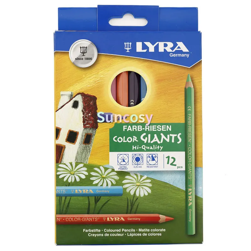 Lyra Super Ferby Single Color - box of 12 Unlaquered Colored Pencils