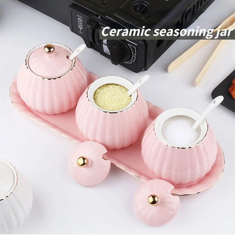 Pot à épices En Acier Inoxydable Avec Cuillère - Pour Sucre, Sel, épices - Couvercle étanche, Design Rond - 9